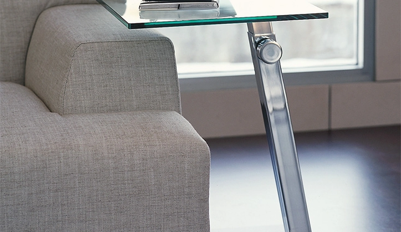 Tavolino in vetro e acciaio inox Lap di Cattelan Italia