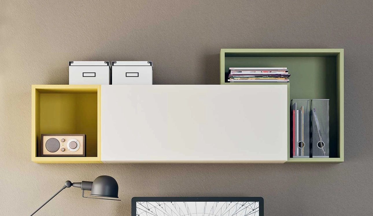 Mensola contenitore Box in laccato opaco di Clever