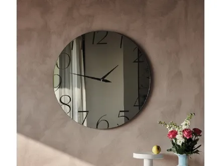 Specchio Orologio in cristallo specchiato serigrafato Moment di Cattelan Italia