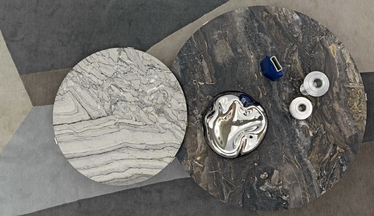Tavolino Yari con top in marmo di Flou