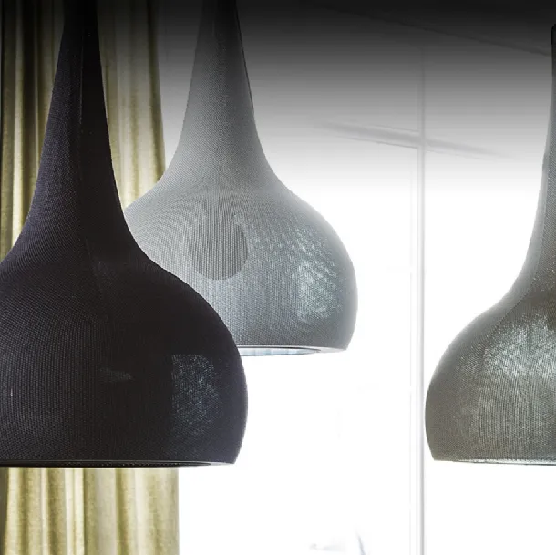 Lampada a sospensione con rivestimento in maglia Byblos di Cattelan Italia