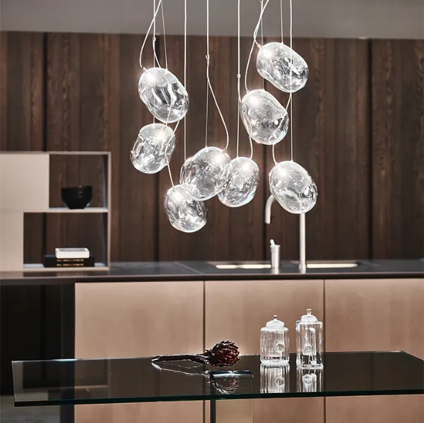 Lampada a sospensione in vetro Cloudine di Cattelan Italia