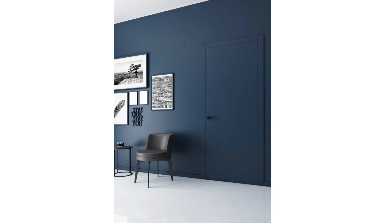 Porta per interni battente Linea in laccato opaco Blu di Movi
