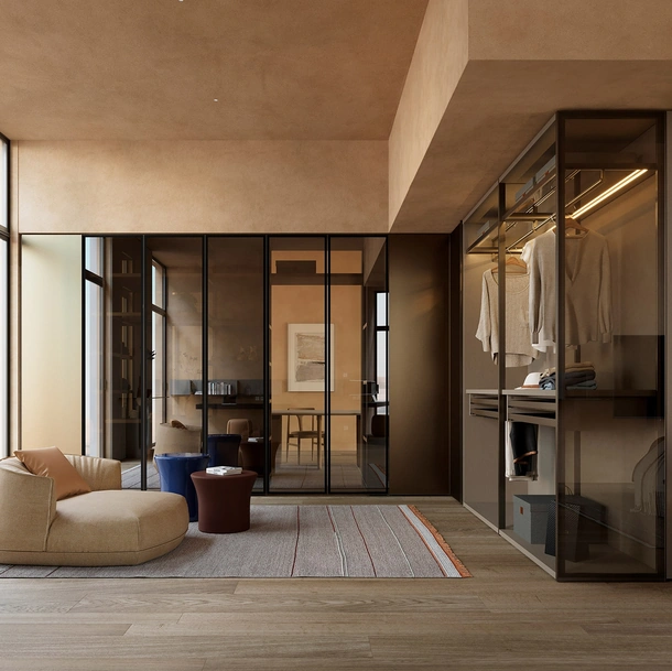 Cabina Armadio Aria Telaio di Kristalia