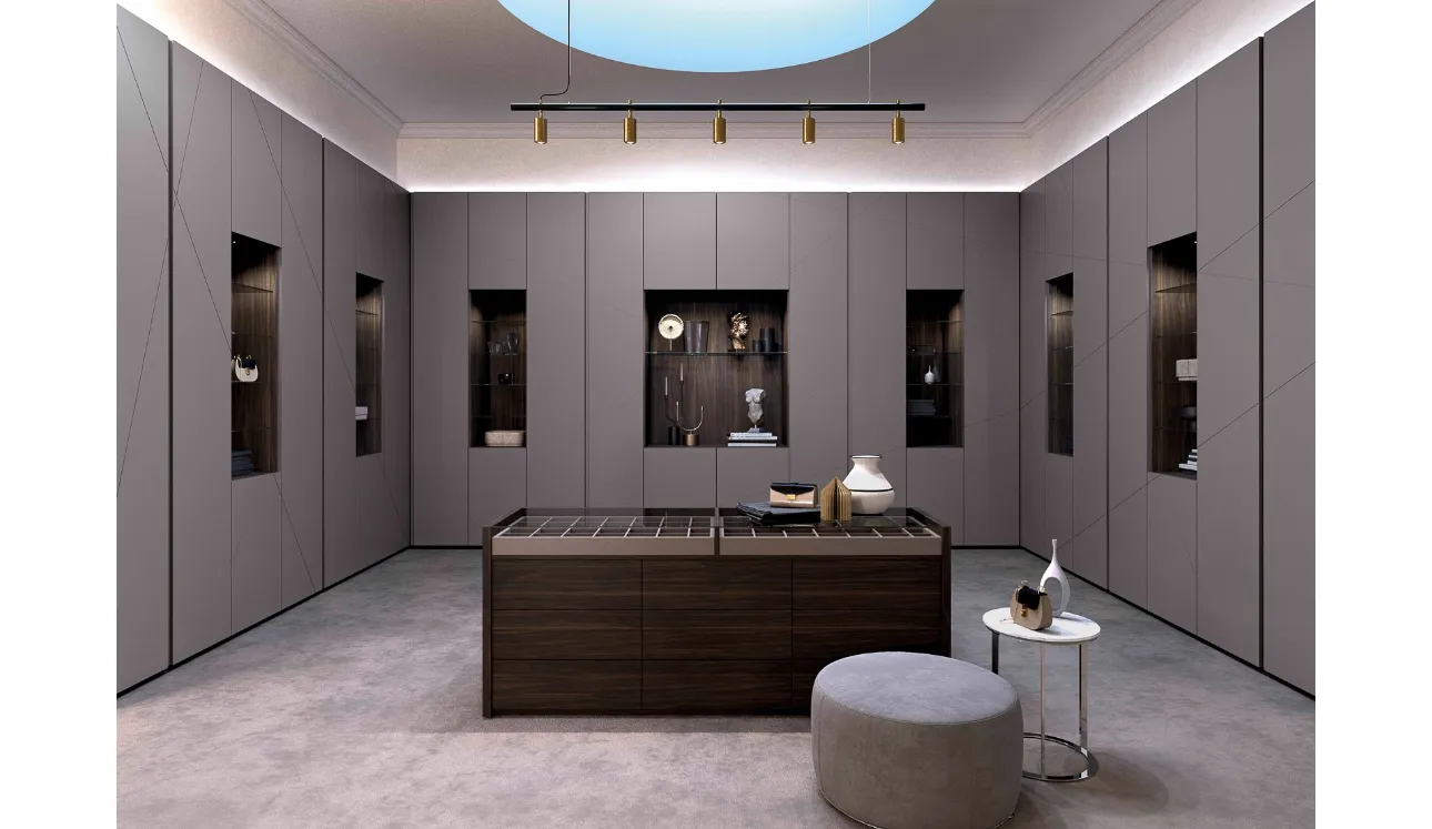 Armadio con ante battenti Decor Shangai Grafite di Olivieri
