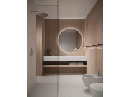 Mobile da Bagno sospeso in nobilitato Cipria Azuma 24 03 di Milldue