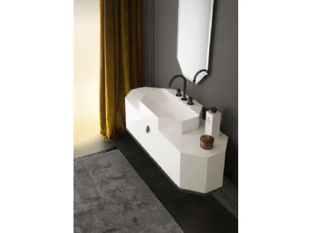 Mobile da Bagno sospeso laccato Bianco lucido Dandy 02 di Milldue