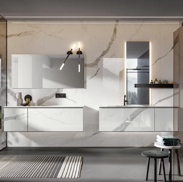 Mobile da Bagno Rea finitura effetto Marmo lucido di Edoné