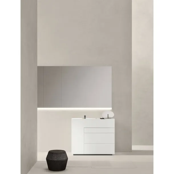 Mobile Bagno da appoggio in laccato bianco opaco Touch 19 05 di Milldue