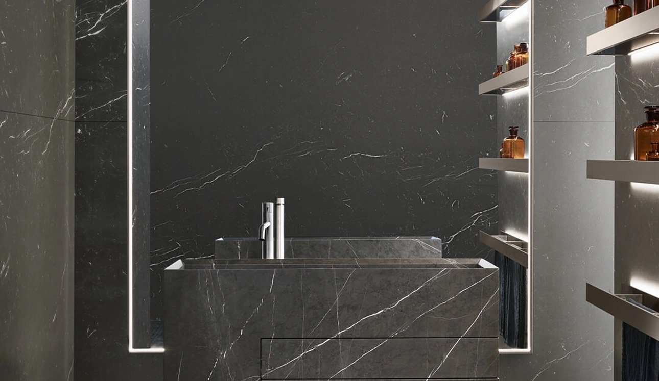 Mobile da Bagno a terra in marmo grafite Touch 24 03 di Milldue