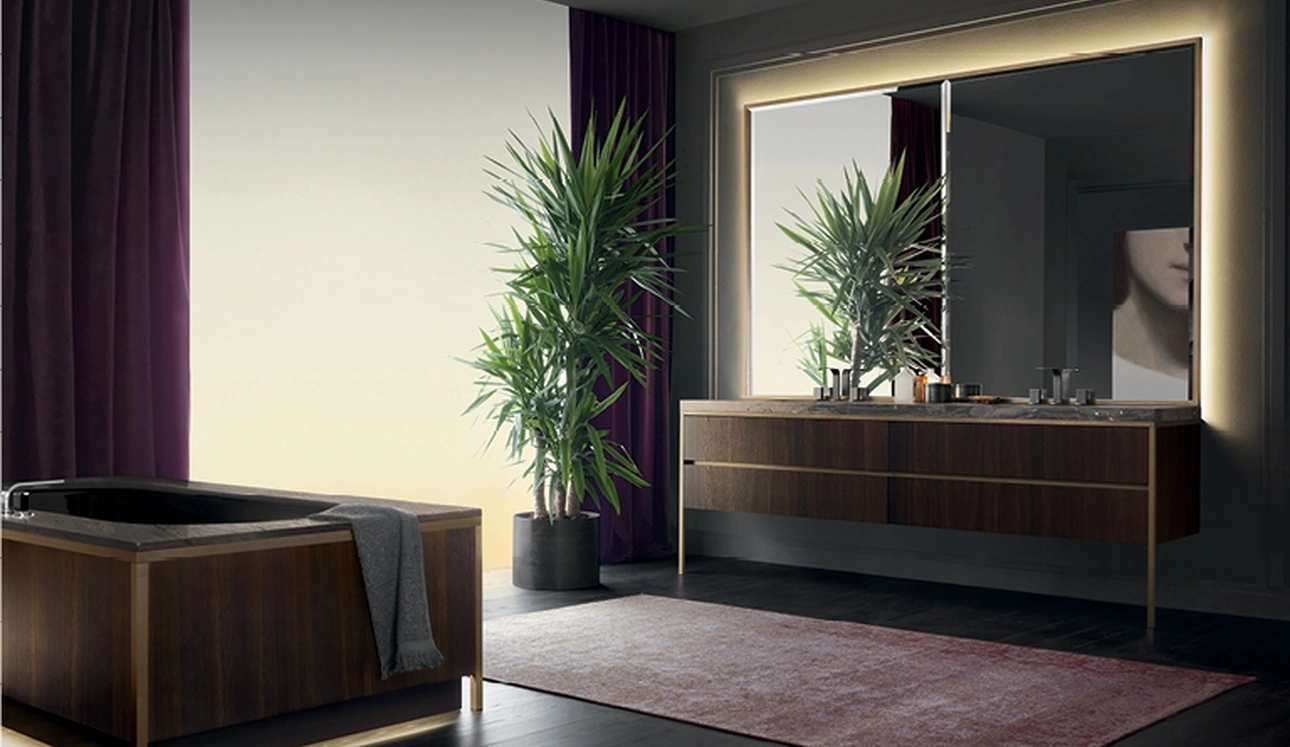 Mobile da Bagno Vitage Algonquin 01|b in rovere e marmo di Milldue