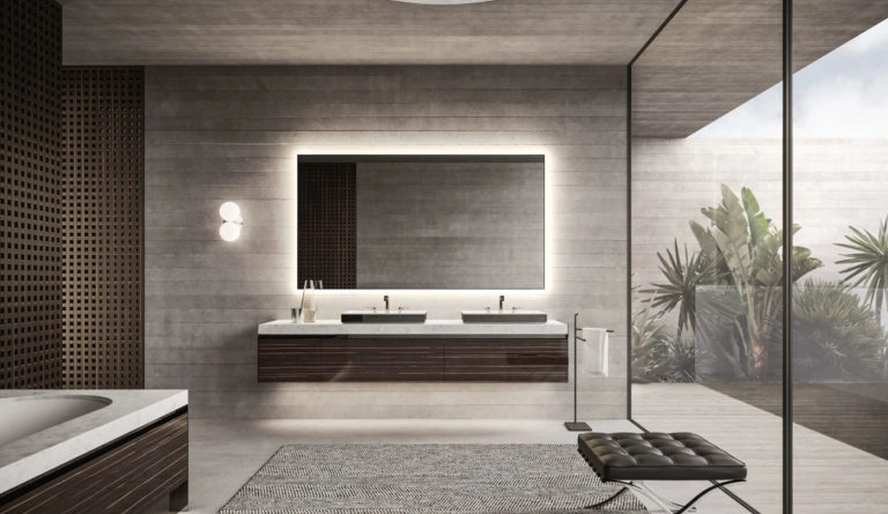Mobile da Bagno sospeso Vitage Four Seasons 19 in ebano e marmo di Milldue