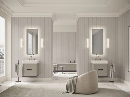 Mobile da Bagno sospeso Vitage Tailor 04 in laccato agata opaco di Milldue