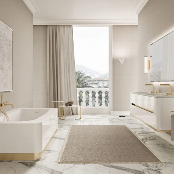 Mobile da Bagno sospeso Vitage Tailor 06 in laccato bianco lucido di Milldue