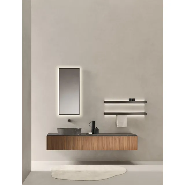 Mobile da Bagno sospeso Rea 2311 finitura Warm by Kerakoll di Edoné