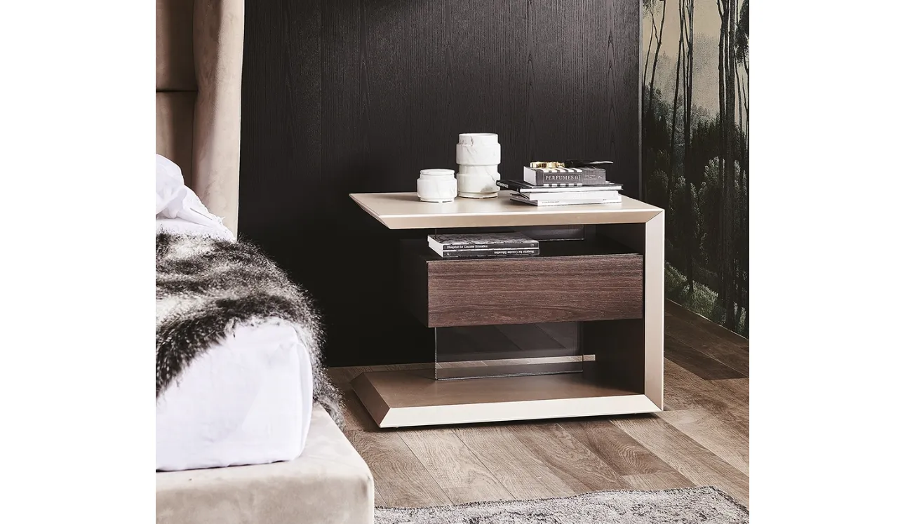 Comodino con cassetto in legno naturale Biagio di Cattelan Italia