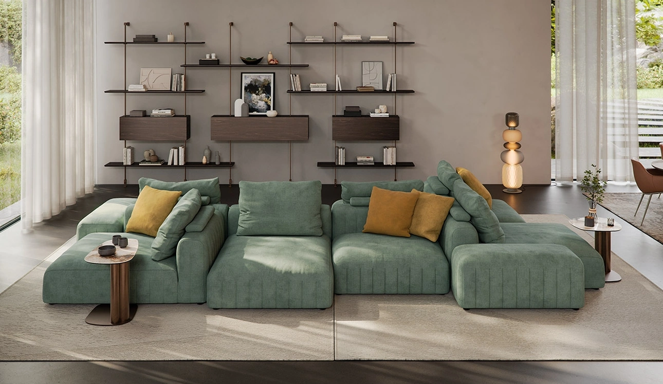 Divano con penisola Gibson di Cattelan Italia