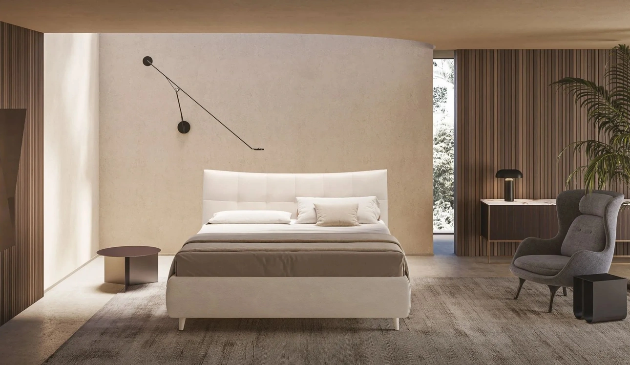 Letto con testiera capitonné Allison di Ergogreen