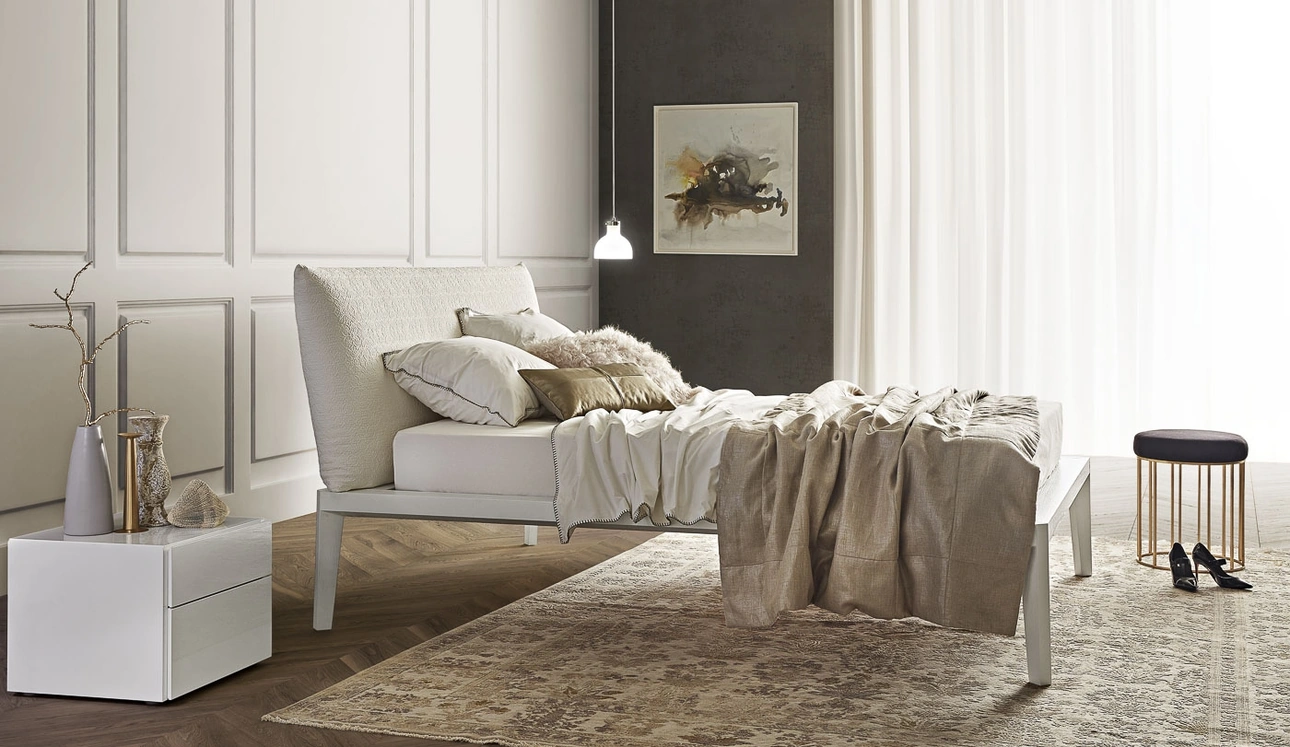Letto con testiera Andrea Rovere Bianco di Olivieri