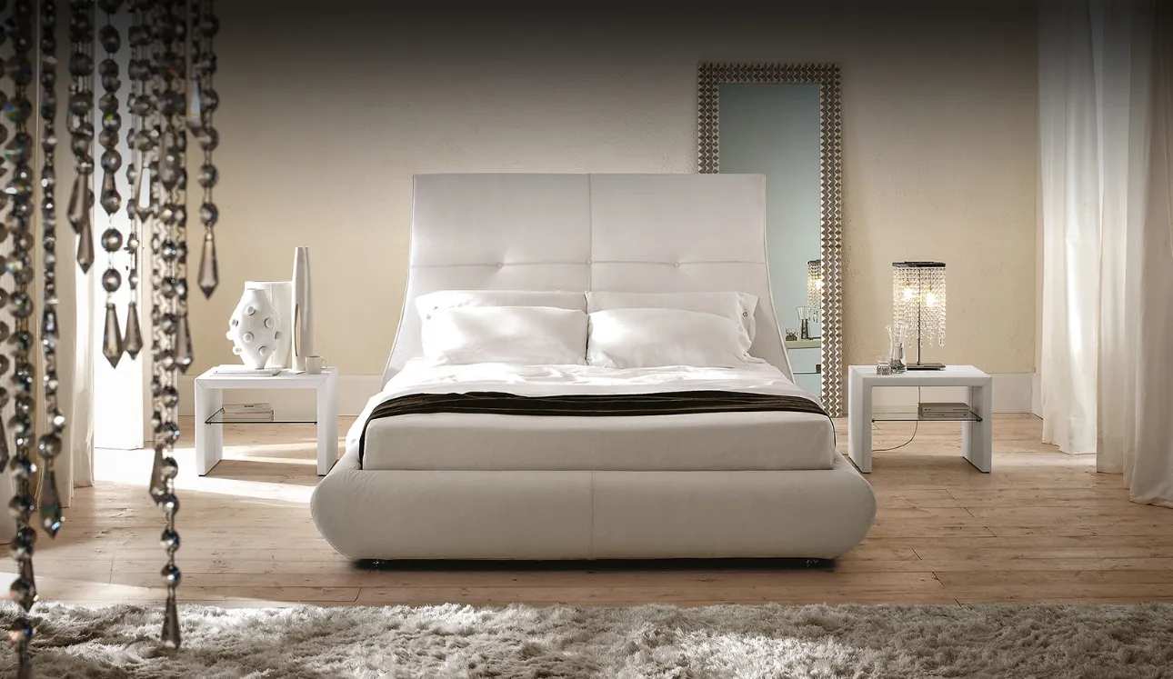 Letto Matisse con testiera importante e box contenitore di Cattelan Italia