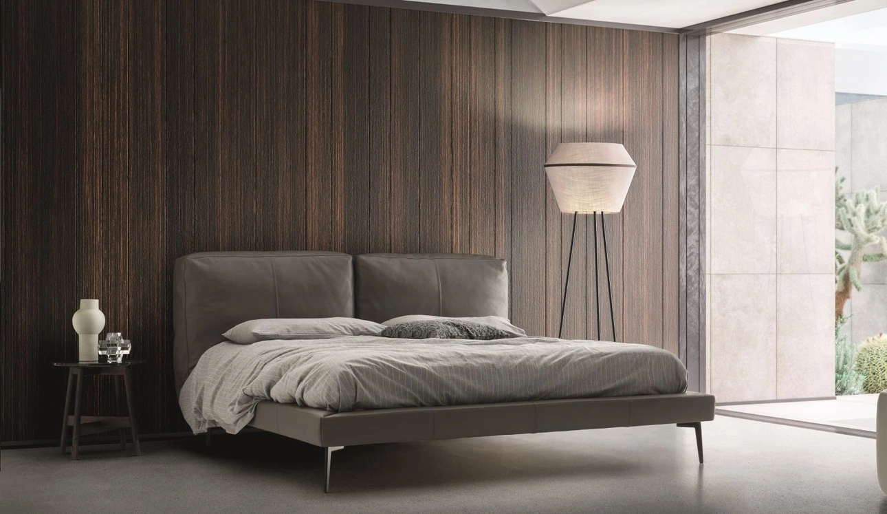 Letto matrimoniale in pelle Sound di Ditre Italia