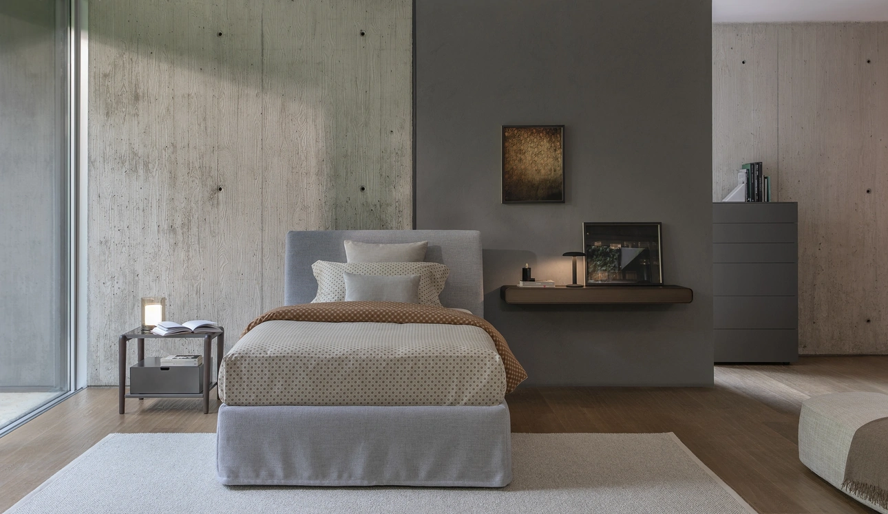 Letto singolo con contenitore Notturno Shabby Chic di Flou