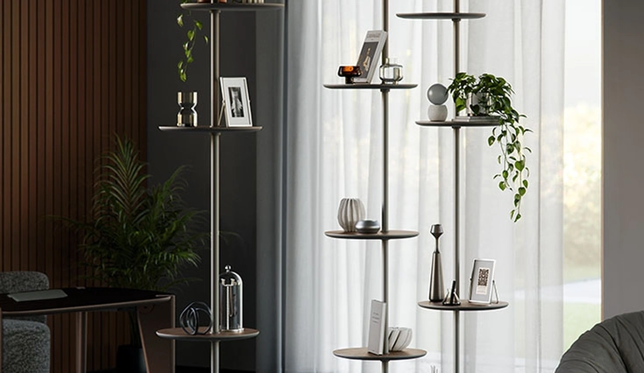 Libreria freestanding Address in acciaio e legno di Cattelan Italia