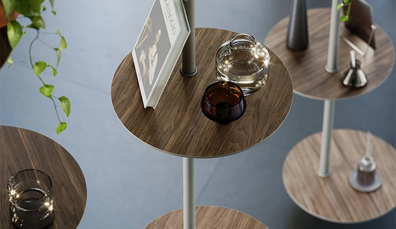 Libreria freestanding Address in acciaio e legno di Cattelan Italia