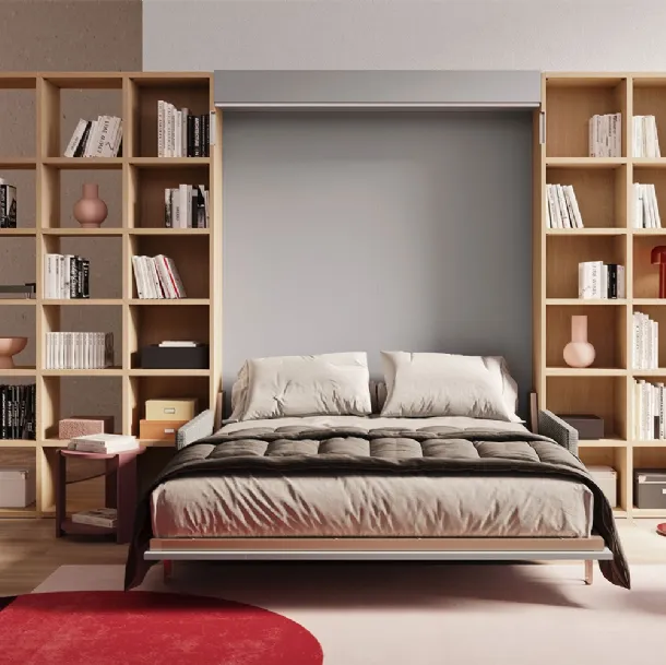 Libreria divisoria con finitura effetto legno Start Bifacciale di Clever