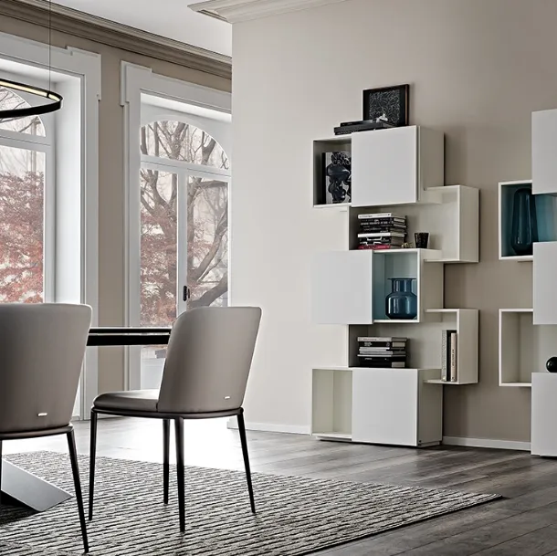 Libreria a muro Piquant in MDF bianco di Cattelan Italia