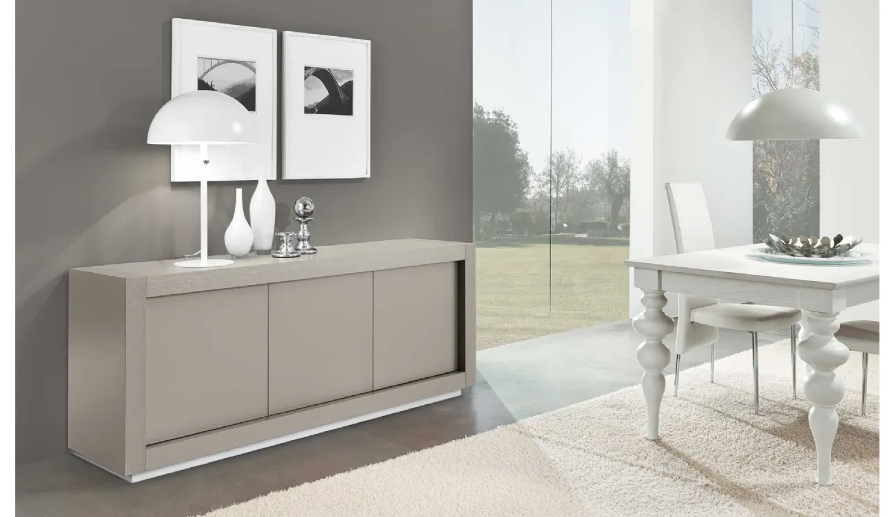 Madia Picasso P1 laccata opaca in finitura Tortora di Riflessi