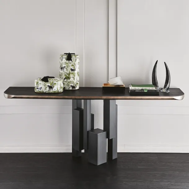 Consolle con piano in legno con bordo arrotondato Skyline Wood-C di Cattelan Italia