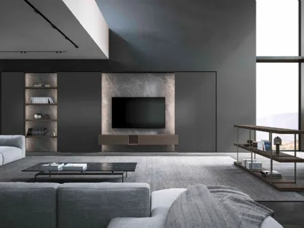 Parete Attrezzata Dress Code Rovere Grigio Cube6 di Olivieri