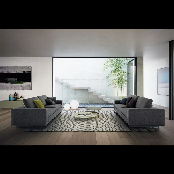 Salotto Duo in tessuto imbottito di Pianca