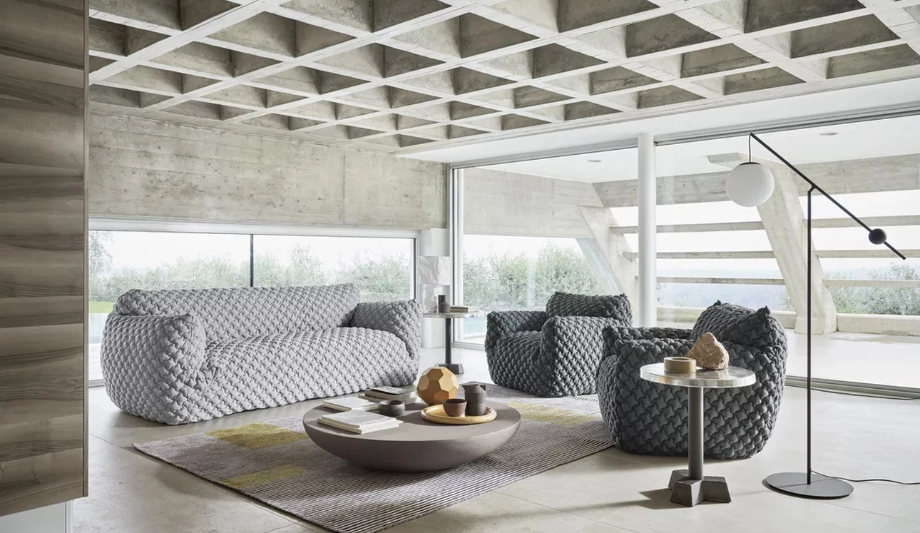 Divano in tessuto imbottito Nuvola di Gervasoni