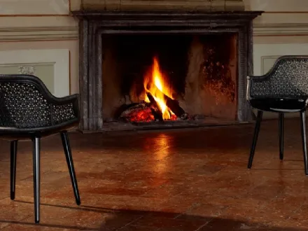 Sedia in policarbonato con schienale in midollino Ctyborg Elegant di Magis