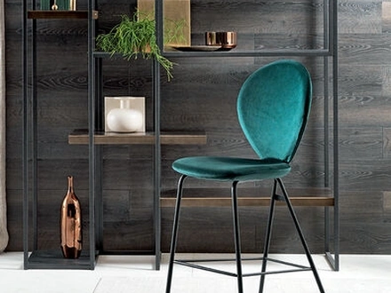 Sgabello Perla in tessuto imbottito di Riflessi