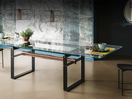 Tavolo con piano in vetro allungabile Jerez Drive di Cattelan Italia