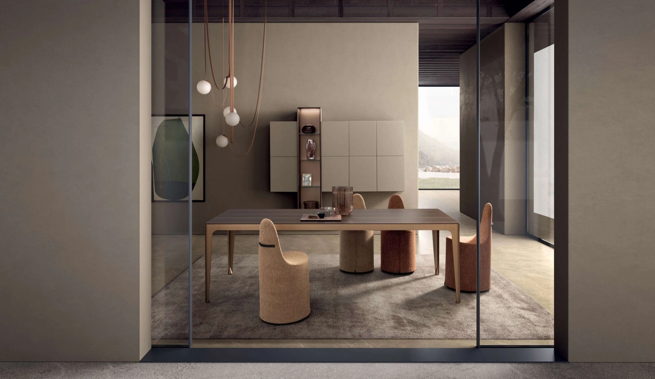 Tavolo Grand More con top in legno di Presotto