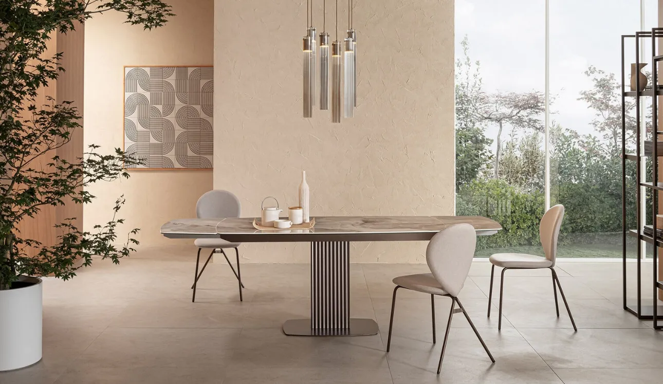 Tavolo allungabile di design Onda di Riflessi