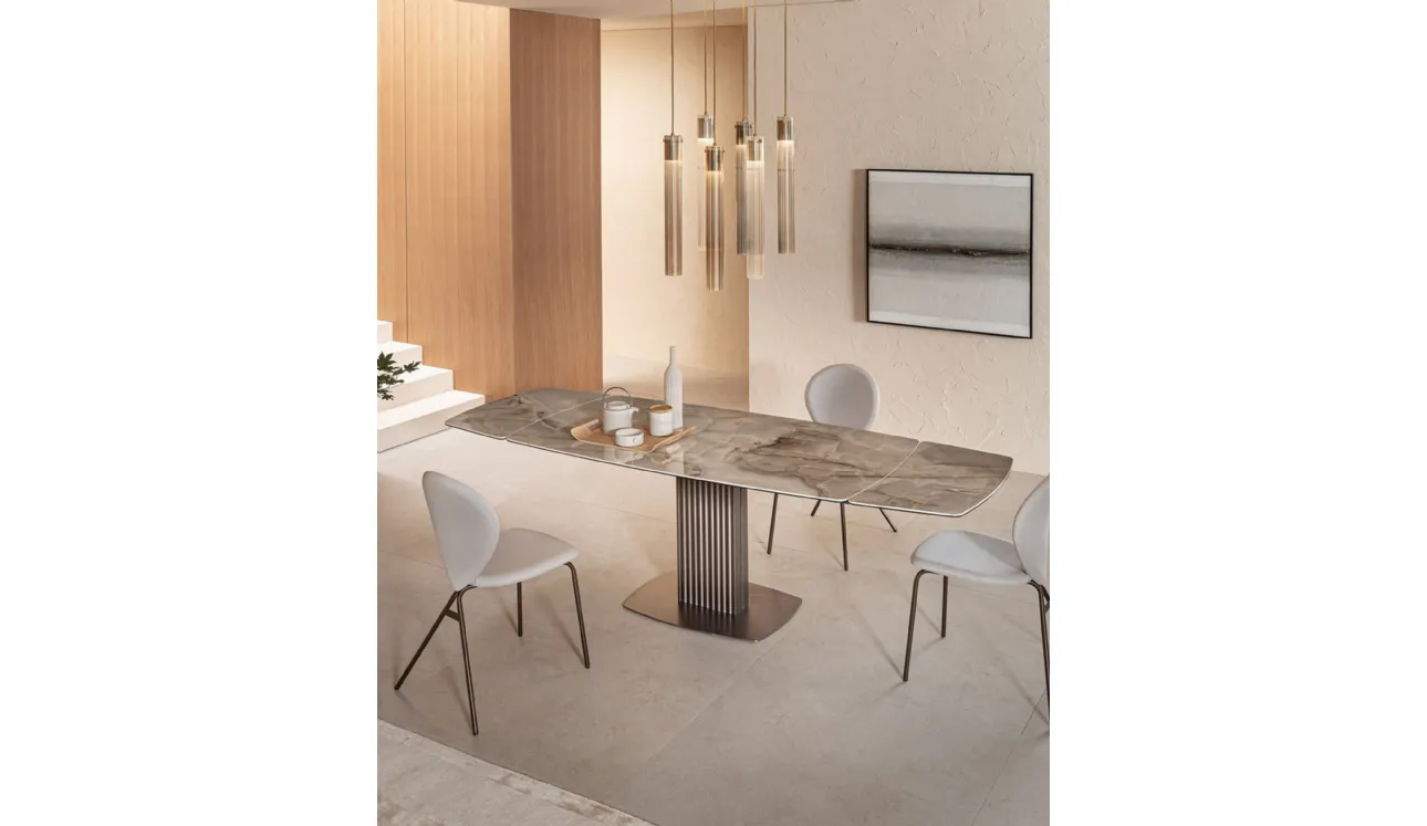 Tavolo allungabile di design Onda di Riflessi