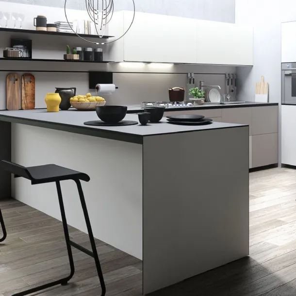 Cucina Design Forma Mentis con anta Angel Skin di Valcucine