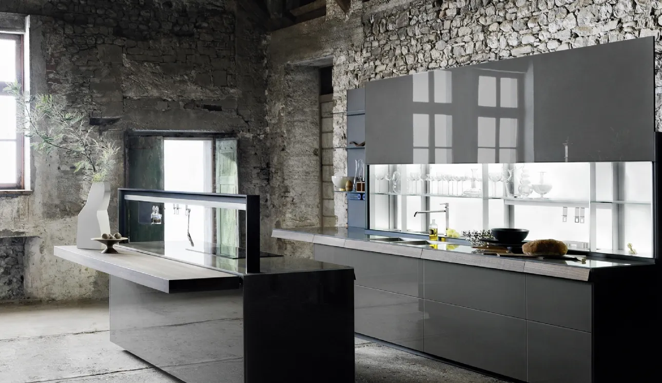 Cucina Design Genius Loci Vitrum Lucido Terra di Valcucine