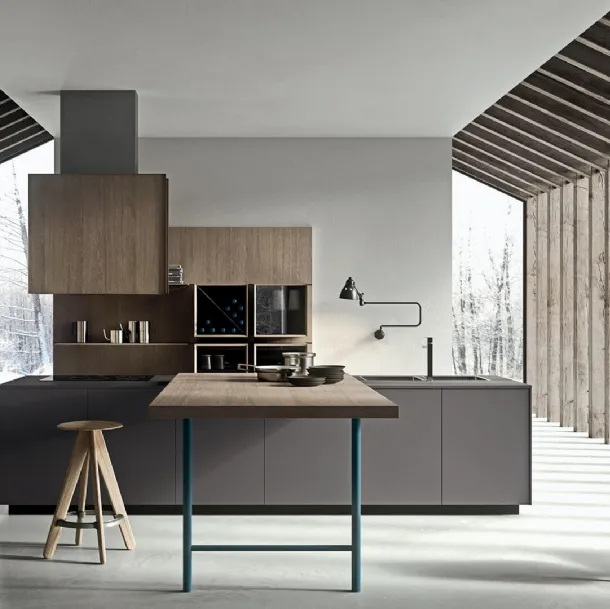 Cucina Design con penisola Sistemi 3|1|A di Copat Life