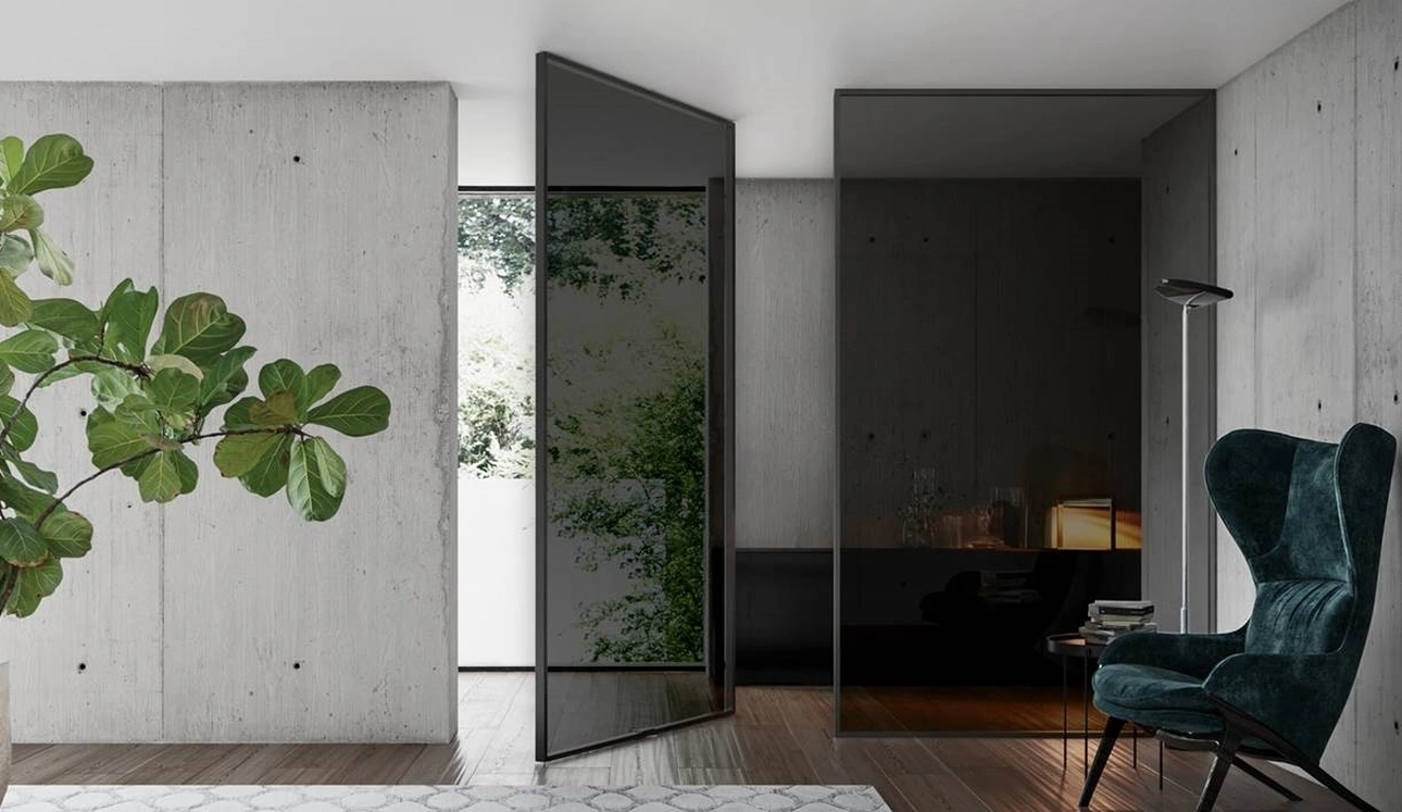 Porta per interni in vetro con telaio in alluminio Gaia a Bilico di Doal