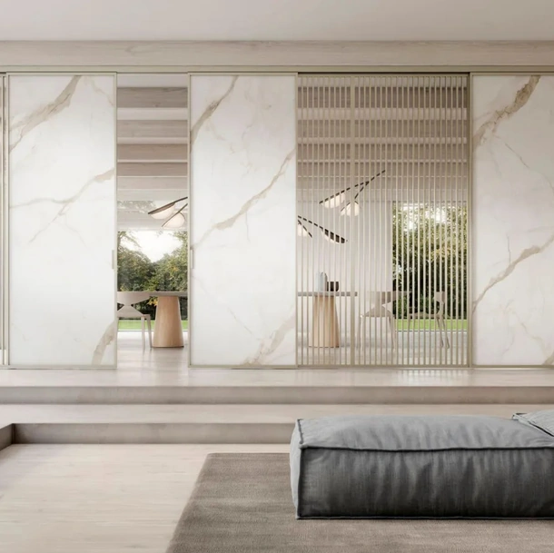 Porta per interni Zeus Sospesa effetto Marmo di Doal