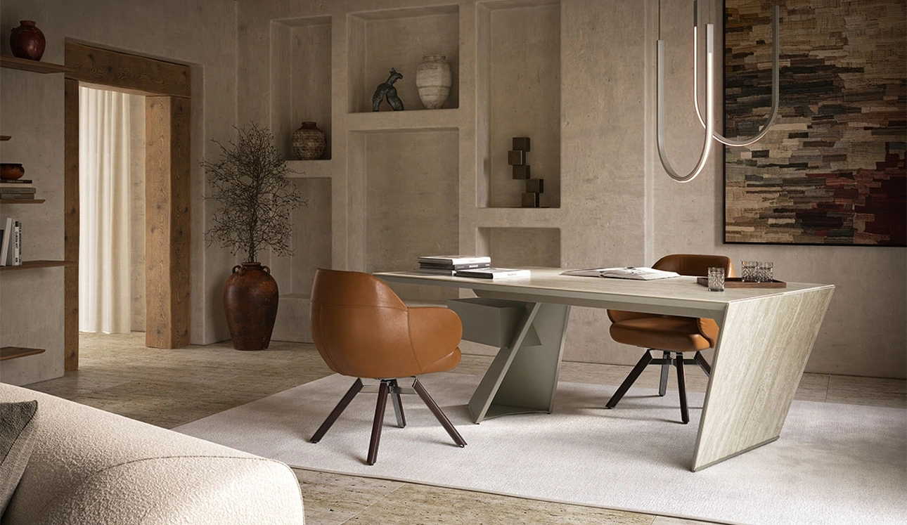 Scrivania direzionale in ceramica Nasdaq Keramik di Cattelan Italia